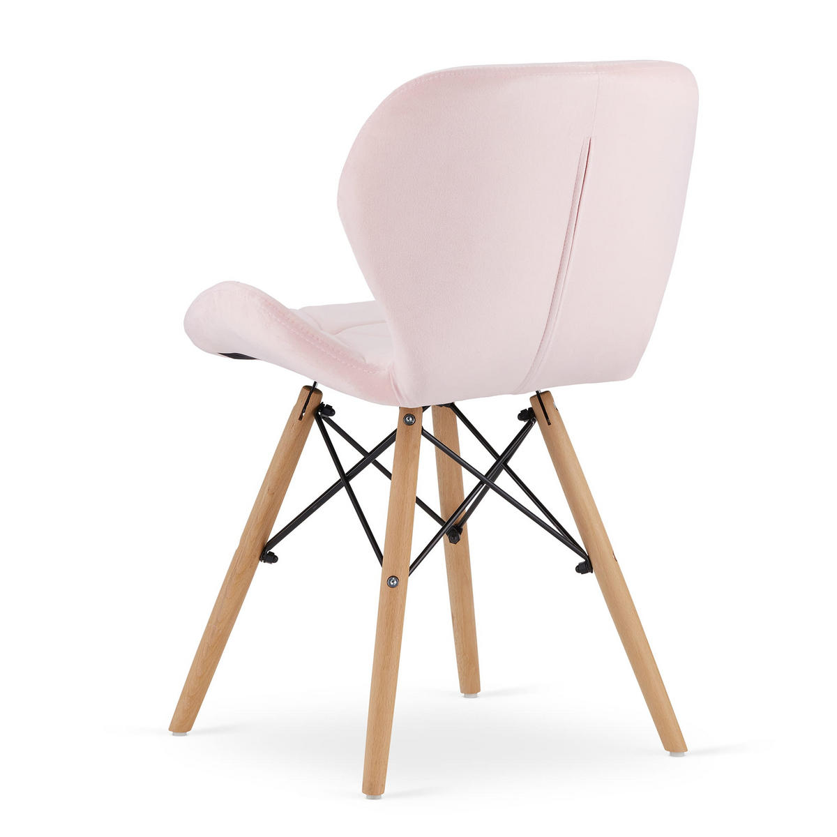 STUHL AMATRICE 4-er Set, Rosa, mit Samtstoff gepolstert - Rosa, Holz/Textil (48/74/53cm) - Komodee