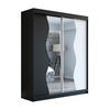 SCHWEBETÜRENSCHRANK 180 CM RIMA Farbe: Schwarz / schwarz / weiß - Schwarz/Weiß, Holzwerkstoff (180/215/59.5cm) - A&J MöbelLand