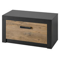 GARDEROBEN-SITZBANK Kastanie und grau Fresco, Garderobenbank Schuhschrank, 80 x 43 cm - Kastanienfarben/Dunkelgrau, Holzwerkstoff/Kunststoff (80/43/42cm) - Furn.Design