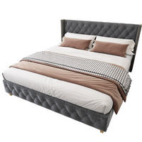 POLSTERBETT 160/200 cm mit Lattenrost, Knopfheftung und Nietenbesatz aus Samt, Grau - Grau, Textil (160/200cm) - Redom