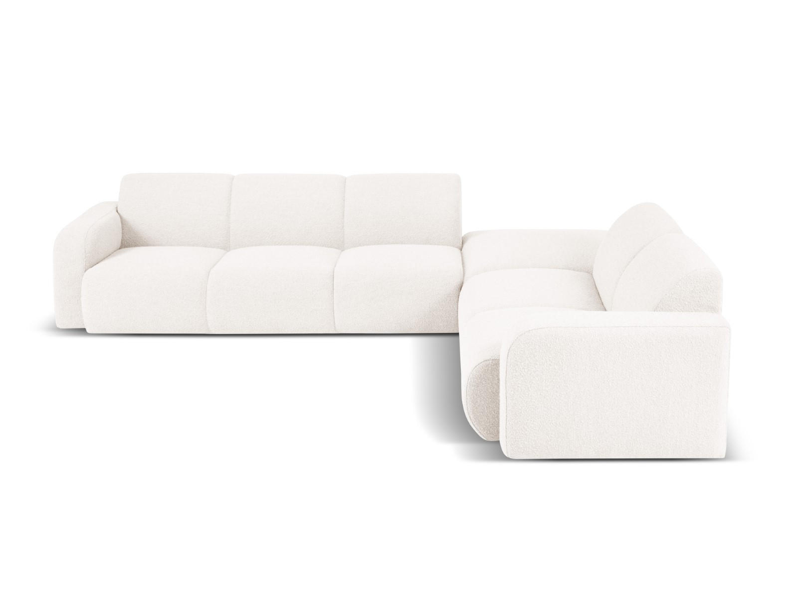 ECKSOFA rechts Molino aus Boucle weiß 6 Sitzplätze - Weiß, Textil (250/315cm) - Micadoni