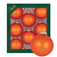 CHRISTBAUMKUGELN Uni-Design Mirabella Orange 7cm (Glas / 8 Stk.) - Orange, Glas (7/7/7cm) - Krebs Glas Lauscha