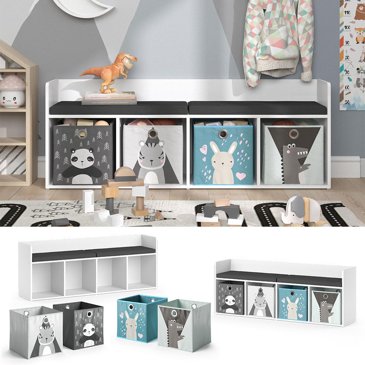 DĚTSKÁ POLICE Luigi Bílá - bílá, kompozitní dřevo (31.2/53.4/142.4cm) - Vicco