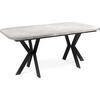 ESSTISCH Olivia ausziehbar rechteckig, Grauer Beton 200-280/100/76 - Hellgrau/Schwarz, Holzwerkstoff/Metall (200/100/76cm) - WFL GROUP