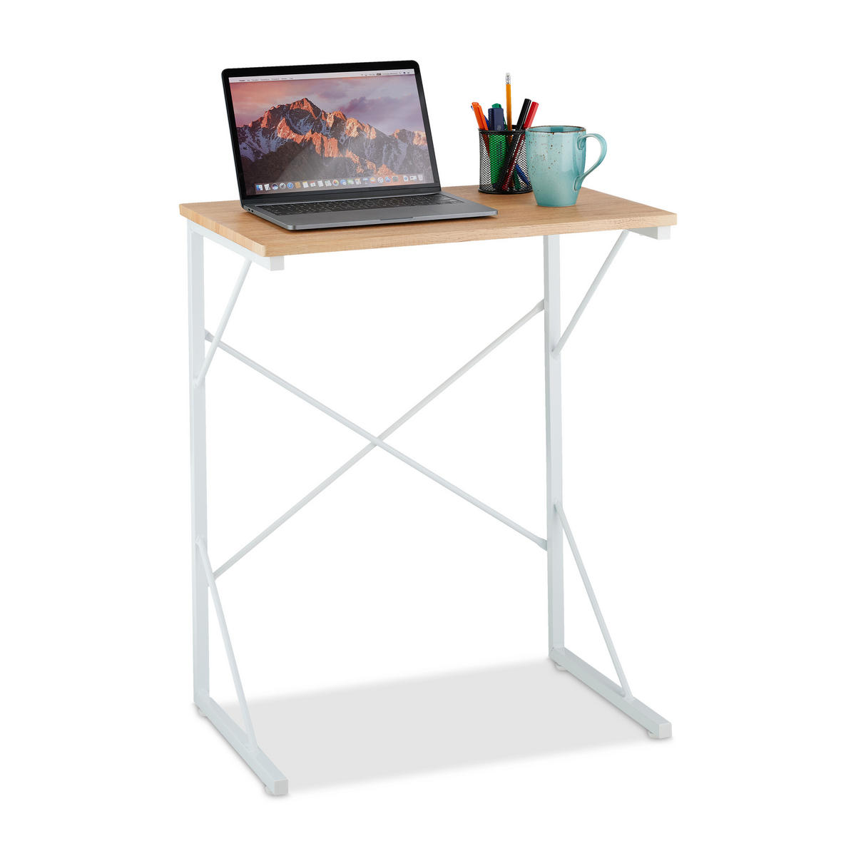 SCHREIBTISCH - Multicolor/Weiß, Holzwerkstoff/Kunststoff (40/60/75cm) - Relaxdays