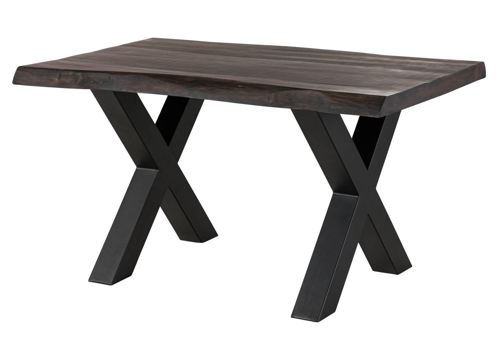 BAUMTISCH Mango 140x90x77 grau lackiert / X-Beine anthrazit matt FREEFORM 5 - Grau, Holz (90/140/77cm) - Massivmoebel24