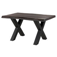 BAUMTISCH Mango 140x90x77 grau lackiert / X-Beine anthrazit matt FREEFORM 5 - Grau, Holz (90/140/77cm) - Massivmoebel24