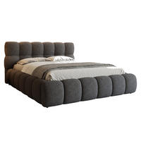 POLSTERBETT LUVA 160/200 in Boucle Grau - Grau, Holz/Holzwerkstoff (160/200cm) - Deine Möbel 24