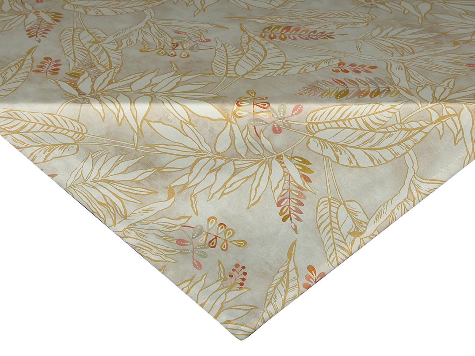 MITTELDECKE Blattgold taupe 100% Baumwolle 80/80 cm - Taupe, Textil (80/80cm) - beties Heimtextil