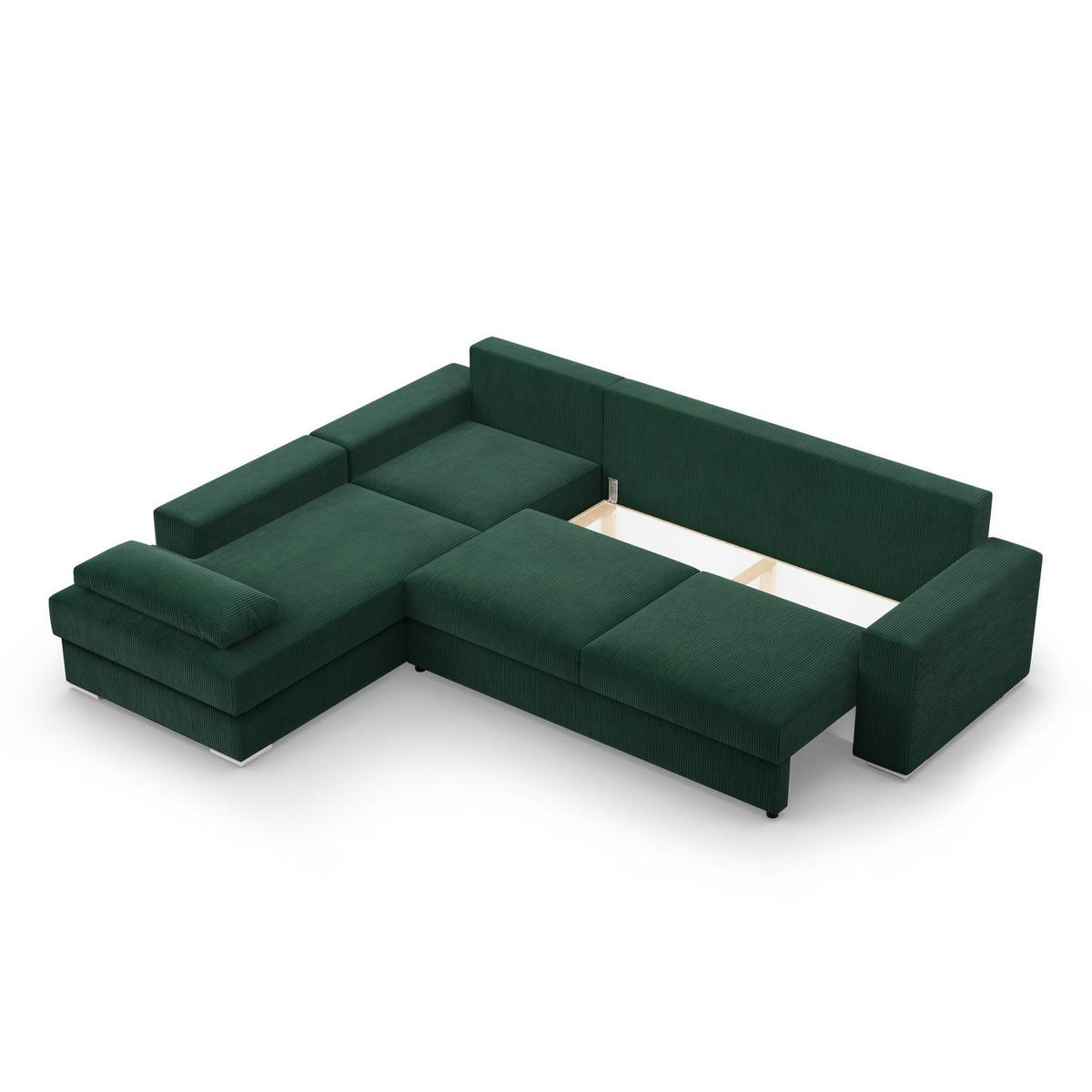 ECKSOFA MIT SCHLAFFUNKTION VELANO Dunkelgrün - Dunkelgrün, Textil (231/287cm) - Mebligo