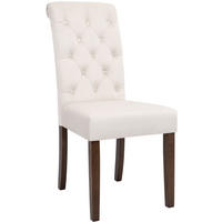 STUHL Samt Creme - Walnussfarben/Creme, Holz/Textil (45/98/63cm) - CLP