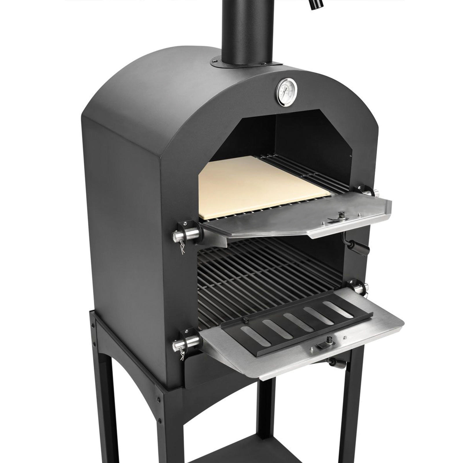 PIZZAOFEN - Schwarz, Metall (66/178/47.5cm) - TAINO