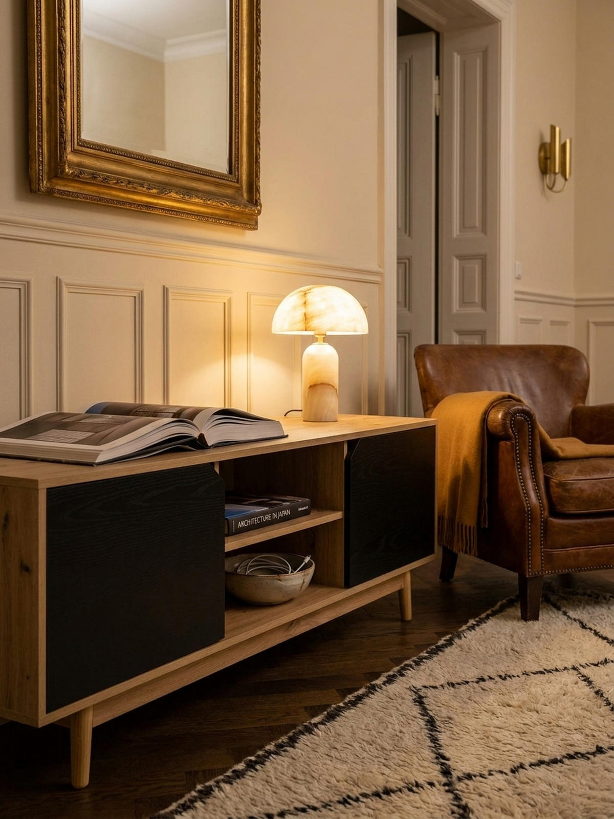 TV-LOWBOARD mit Eiche-Dekor, 2 Türen, modern, Braun-Schwarz 150x40x55 cm - Eichefarben/Braun, Holz (150/55/40cm) - KADIMA DESIGN