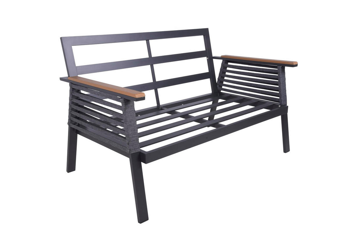 GARTENLOUNGESET Jarle inkl. Kissen Dunkelgrau Gartenmöbel - Dunkelgrau, Kunststoff - DELUKE