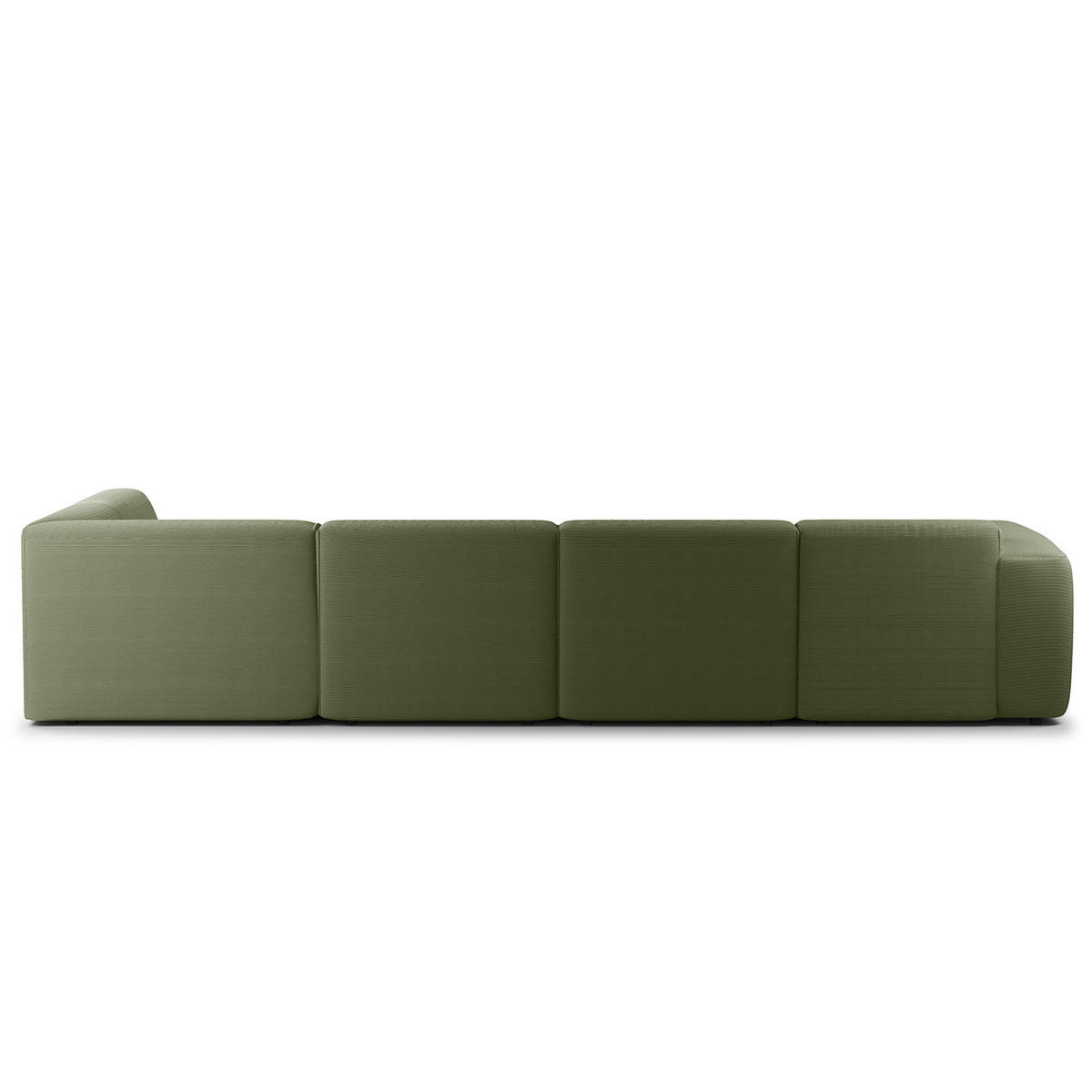 WOHNLANDSCHAFT mit Longchair - Dunkelgrün/Schwarz, Kunststoff/Textil (325/71/235cm) - home24