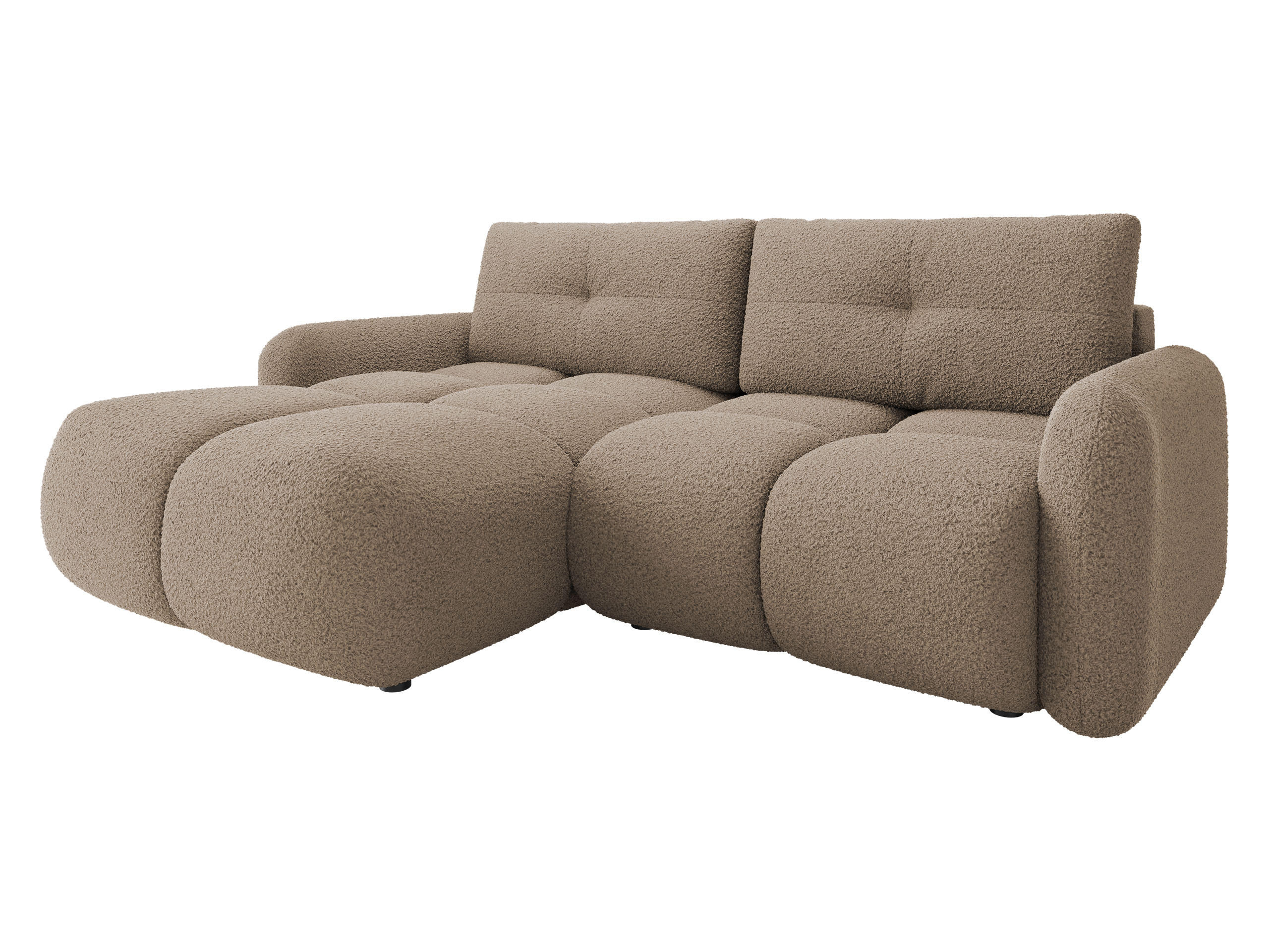 ECKSOFA Sandy - Hellbraun/Schwarz, Holz/Kunststoff (238/165cm) - MIRJAN24