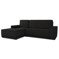 ECKSOFA Totti L, Seite: Links - Schwarz, Holz/Textil (246/144cm) - Sofnet