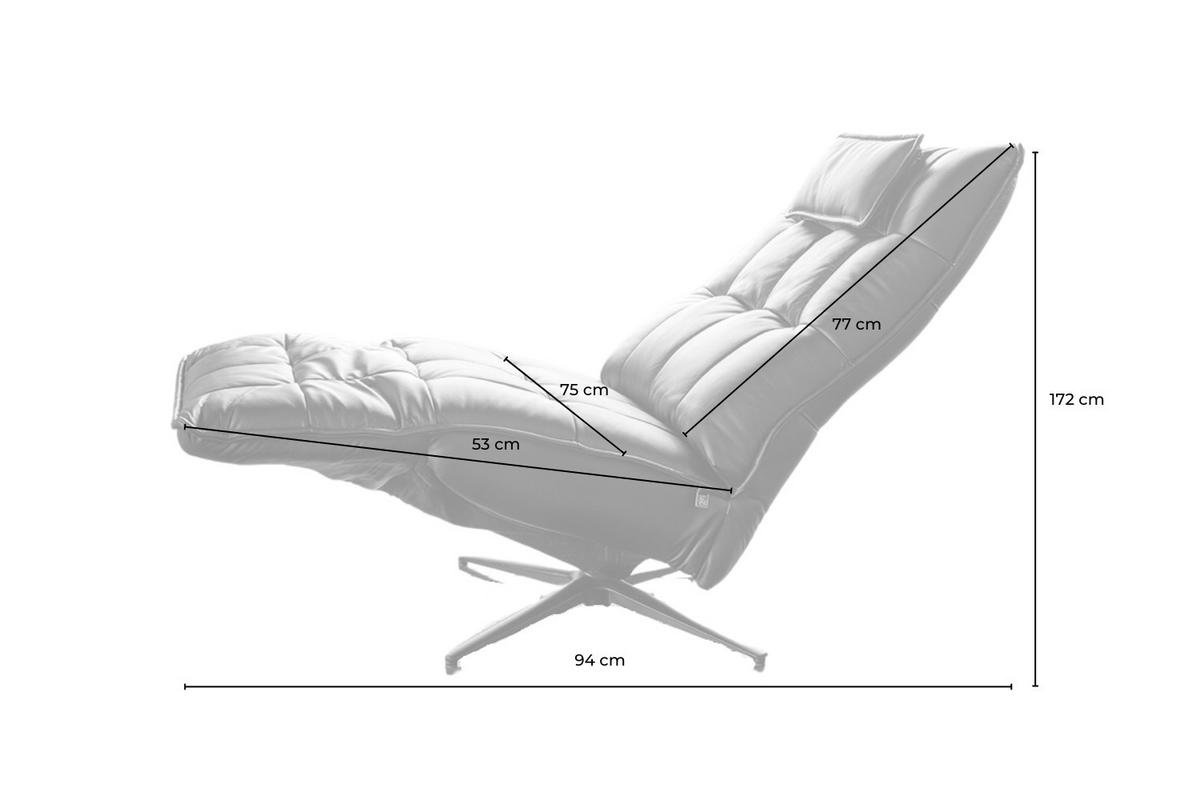 RELAXSESSEL MIKO Braun Leder - Schwarz/Braun, Leder/Metall (75/115/94cm) - KAWOLA
