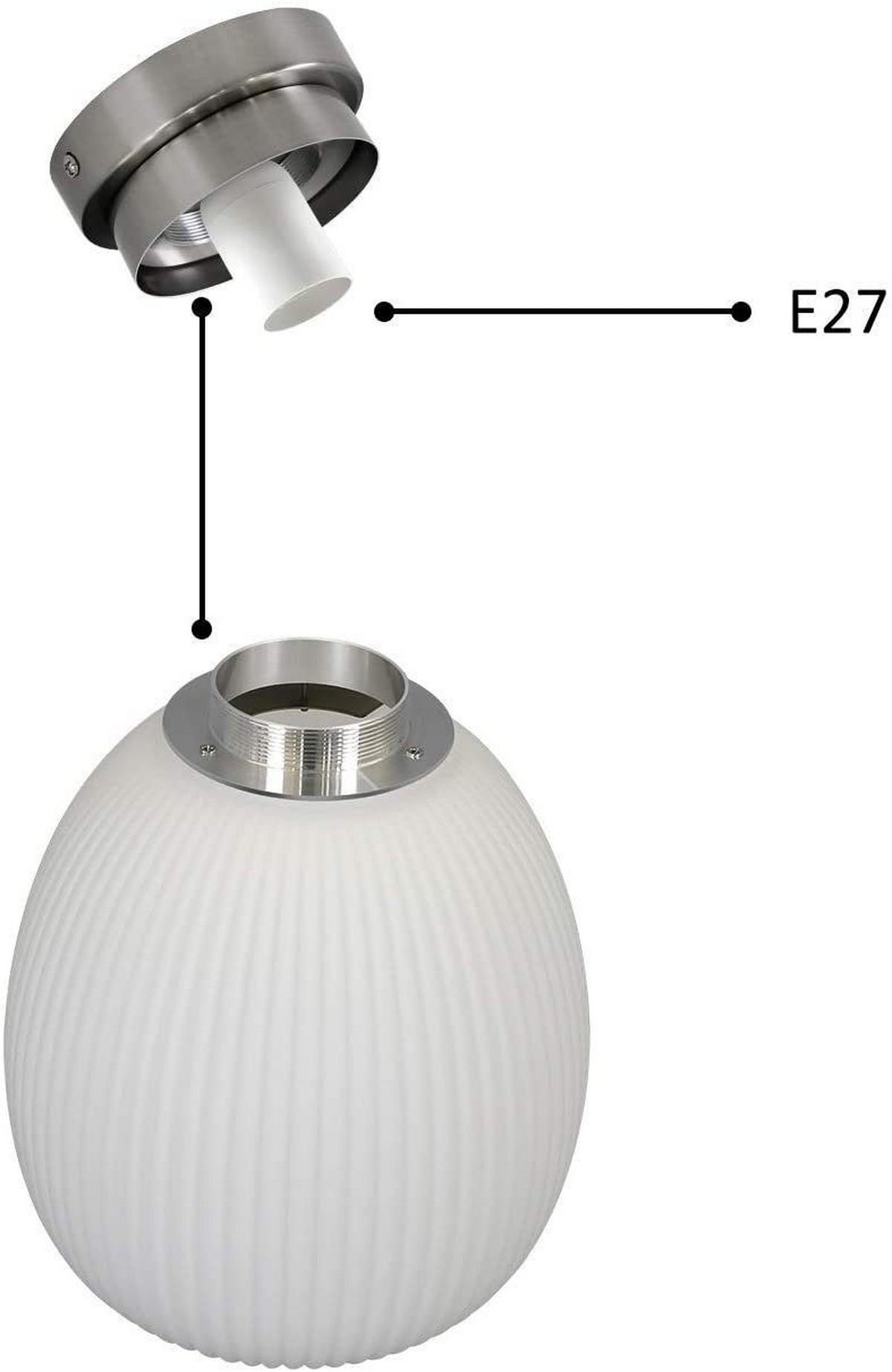 LED-DECKENLEUCHTE Volkmar 21/21/25 cm - Weiß, Glas (21/21/25cm) - Nettlife