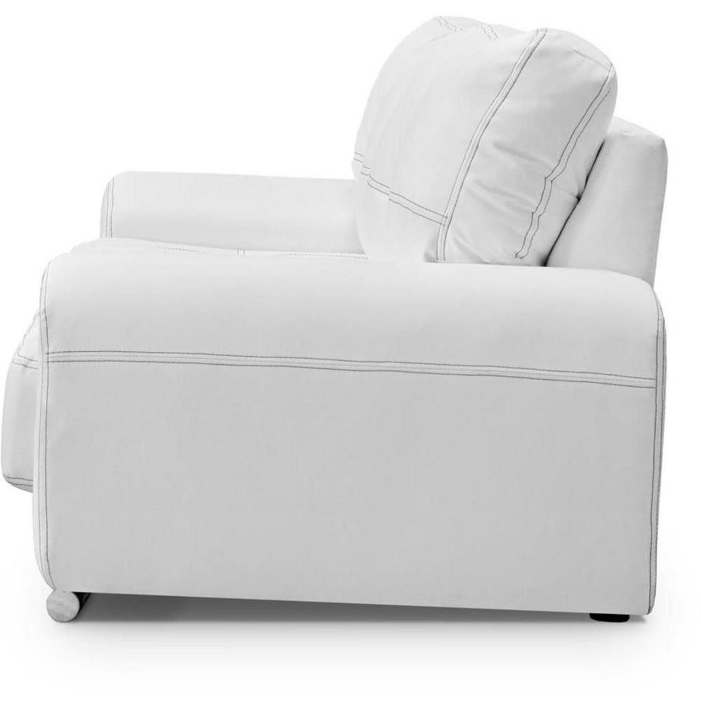Thumbnail - Beautysofa Sofa, Weiß, Leder, 225x88x98 cm, Wohnzimmer, Sofas & Couches, Sofas, 3-Sitzer Sofas