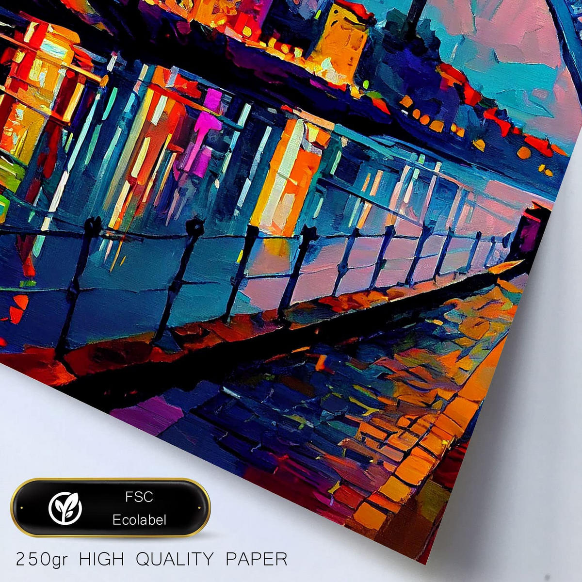 POSTER Set Mit 6 Regenbogen Im Ölgemälde Stil A3 & A4 Schwarzer Rahmen - Schwarz, Papier (29/3cm) - Nacnic