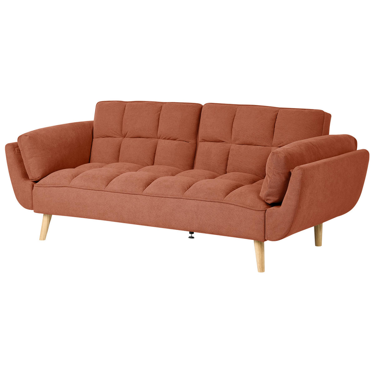 ROZKLÁDACÍ POHOVKA 3-místná Látka Oranžová Asby - pomerančová, textil (218/82/83cm) - Beliani