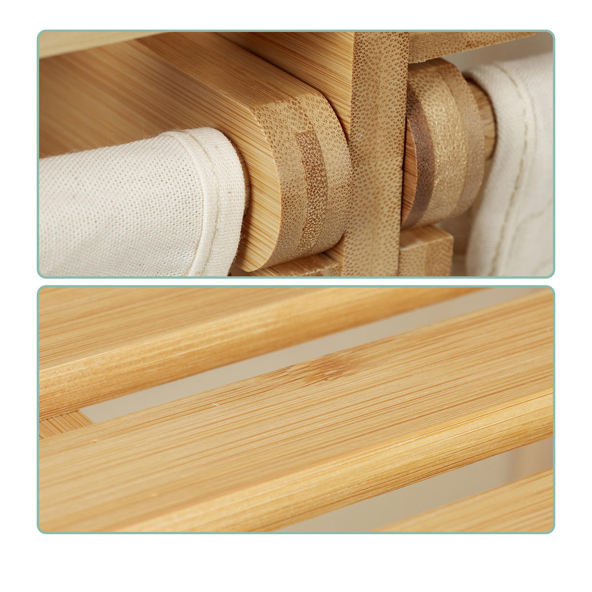 WÄSCHEKORB - Multicolor, Holz/Textil (63.5/73/33cm) - Relaxdays