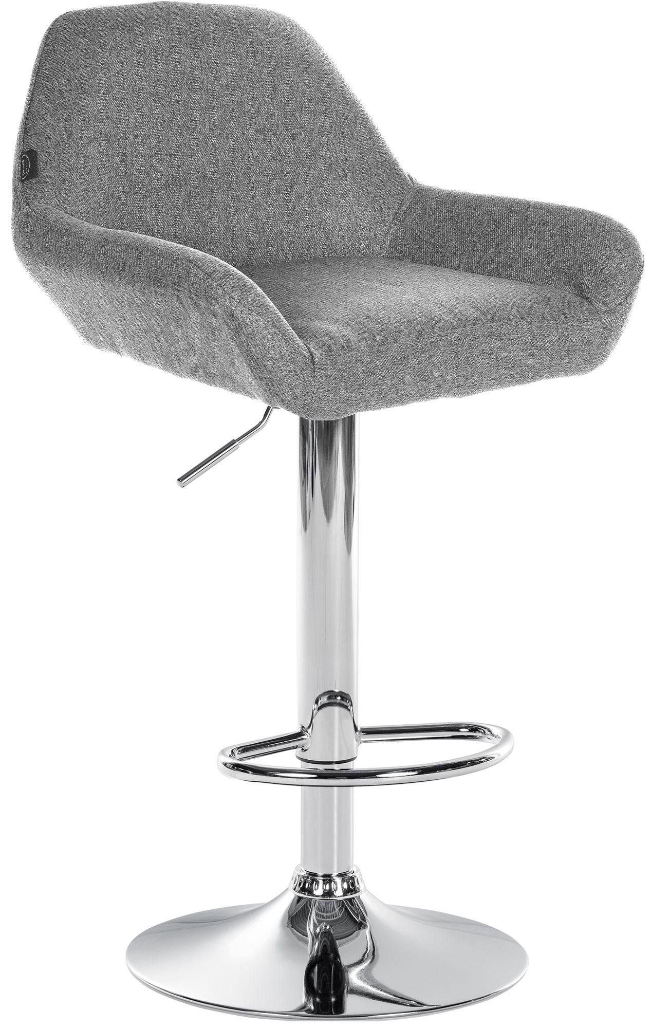BARHOCKER Stoff Grau - Chromfarben/Grau, Textil/Metall (51/89/52cm) - CLP