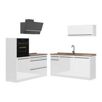KUCHYŇSKÝ KOUT R-Line, Bílá vysoký lesk/Bílá, 160 cm pracovná doska Dub Goldkraft - bílá/vysoce lesklá bílá, kompozitní dřevo (160/143/60cm) - Vicco