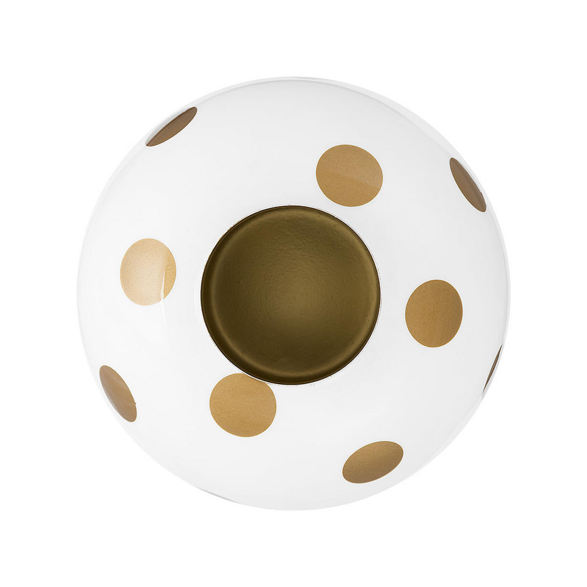 VASE Metal punkte white-gold 23 cm - Goldfarben/Weiß, Metall (23cm) - Pip Studio