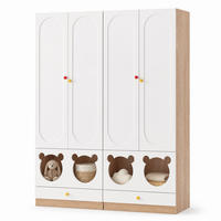 KINDERREGAL in Weiß Kinderkleiderschrank 2-teilig mit Bügelstange und Katzenbett für Schlafzimmer, B160/T50/H200cm - Weiß, Keramik/Holzwerkstoff (160/200/50cm) - STILVORA
