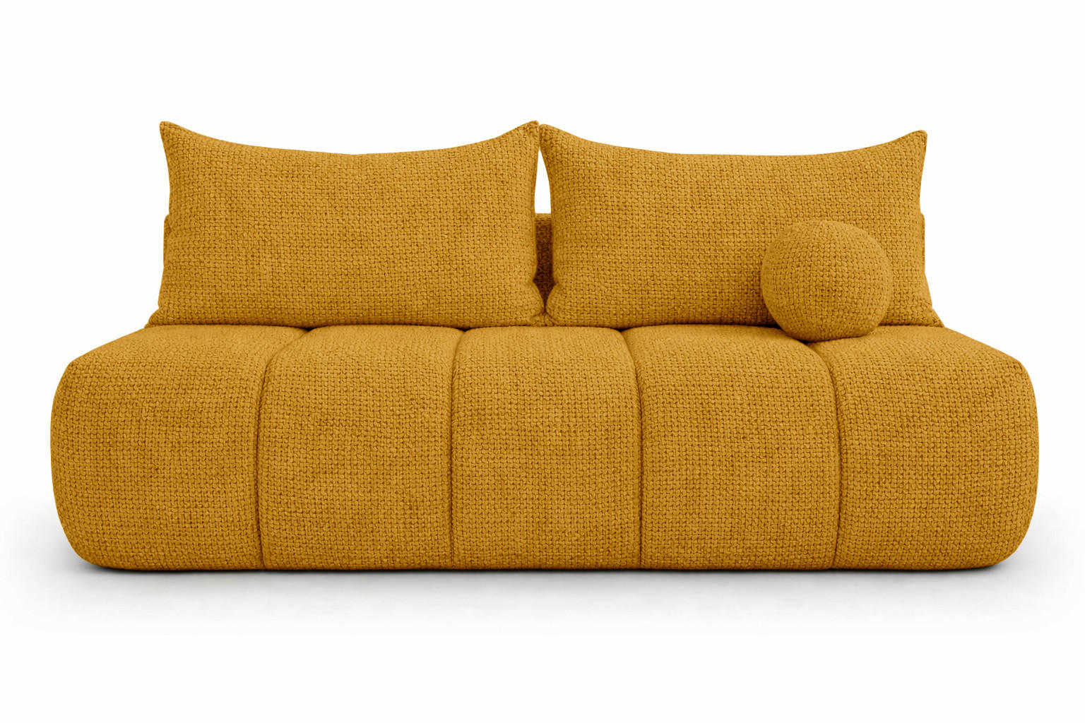 SOFA Mit Schlaffunktion Und Bettkasten, Chenille-Stoff Flow, Gelb, PIANO - Gelb, Holz (207/91/103cm) - Kaiser Möbel