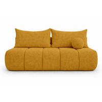 SOFA Mit Schlaffunktion Und Bettkasten, Chenille-Stoff Flow, Gelb, PIANO - Gelb, Holz (207/91/103cm) - Kaiser Möbel