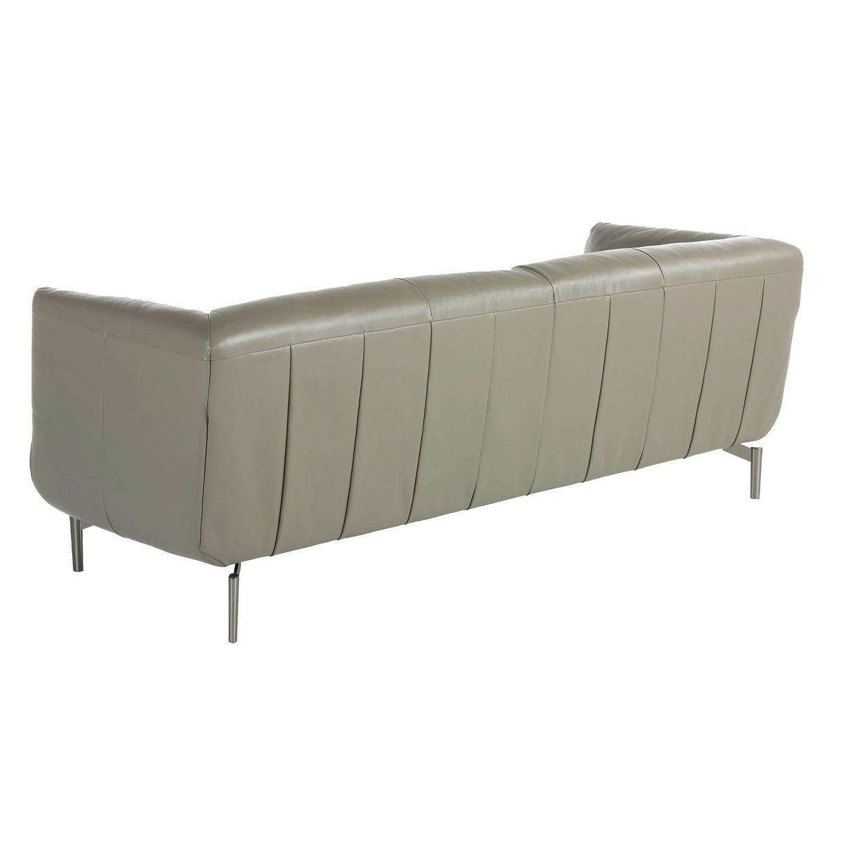 SOFA 3-Sitzer-Sofa aus grauem Leder 210/90/78 cm - Edelstahlfarben/Grau, Leder (210/78/90cm) - ANGEL CERDA