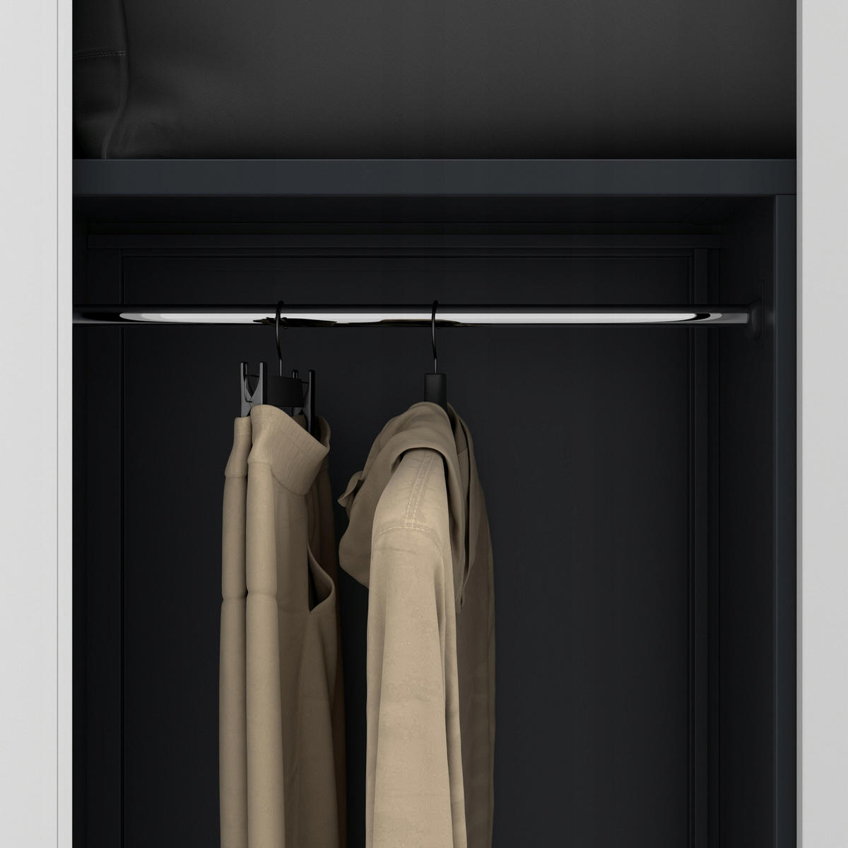 MEHRZWECKSCHRANK DAWID - Anthrazit/Weiß, Metall (90/185/45cm) - Jan Nowak