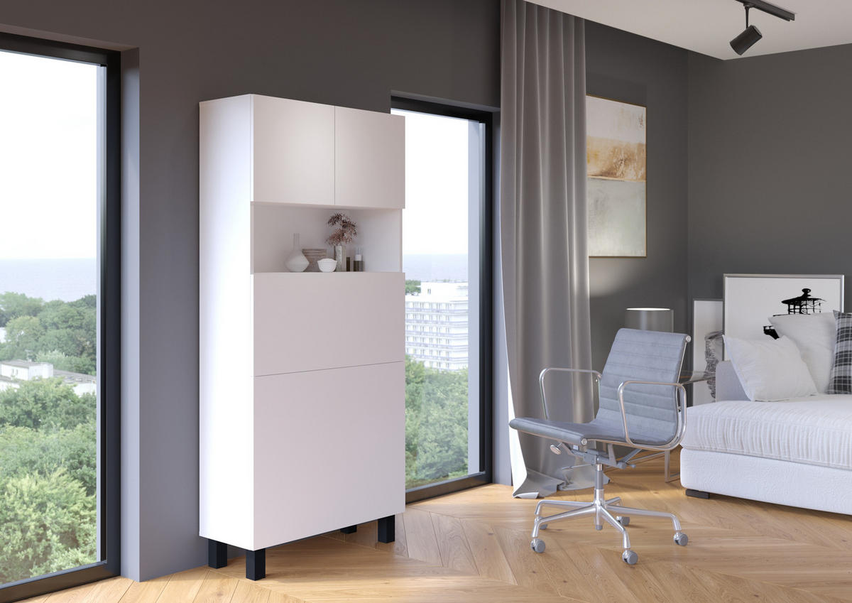SCHREIBTISCH Weiß 80/175/92 - Weiß, Holzwerkstoff (92/80/175cm) - RAUMHIRSCH FURNITURE