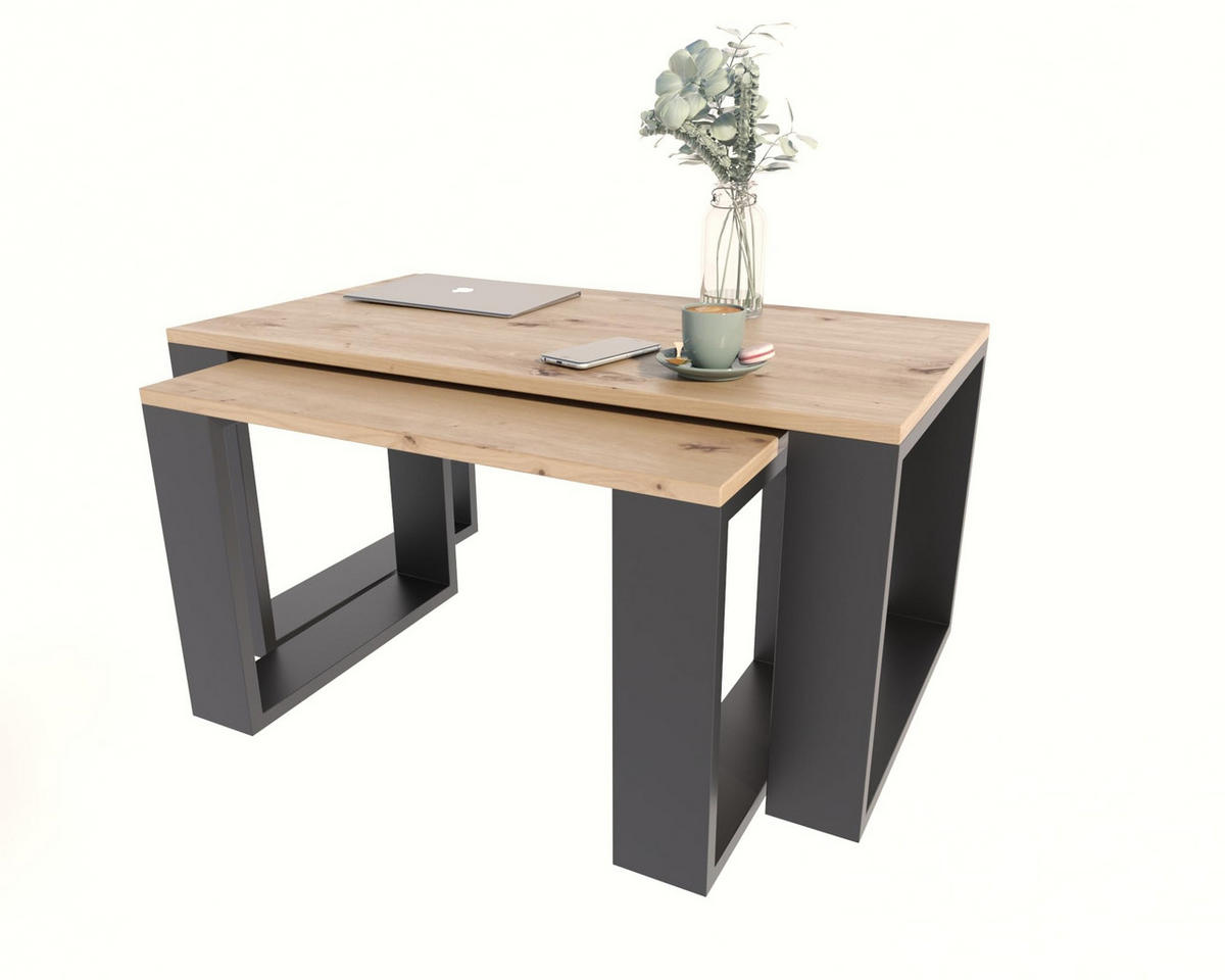 COUCHTISCH WESTA Artisan Eiche 2er-Set - Eiche Artisan, Holzwerkstoff (50/100/47.8cm) - Matkam Möbel