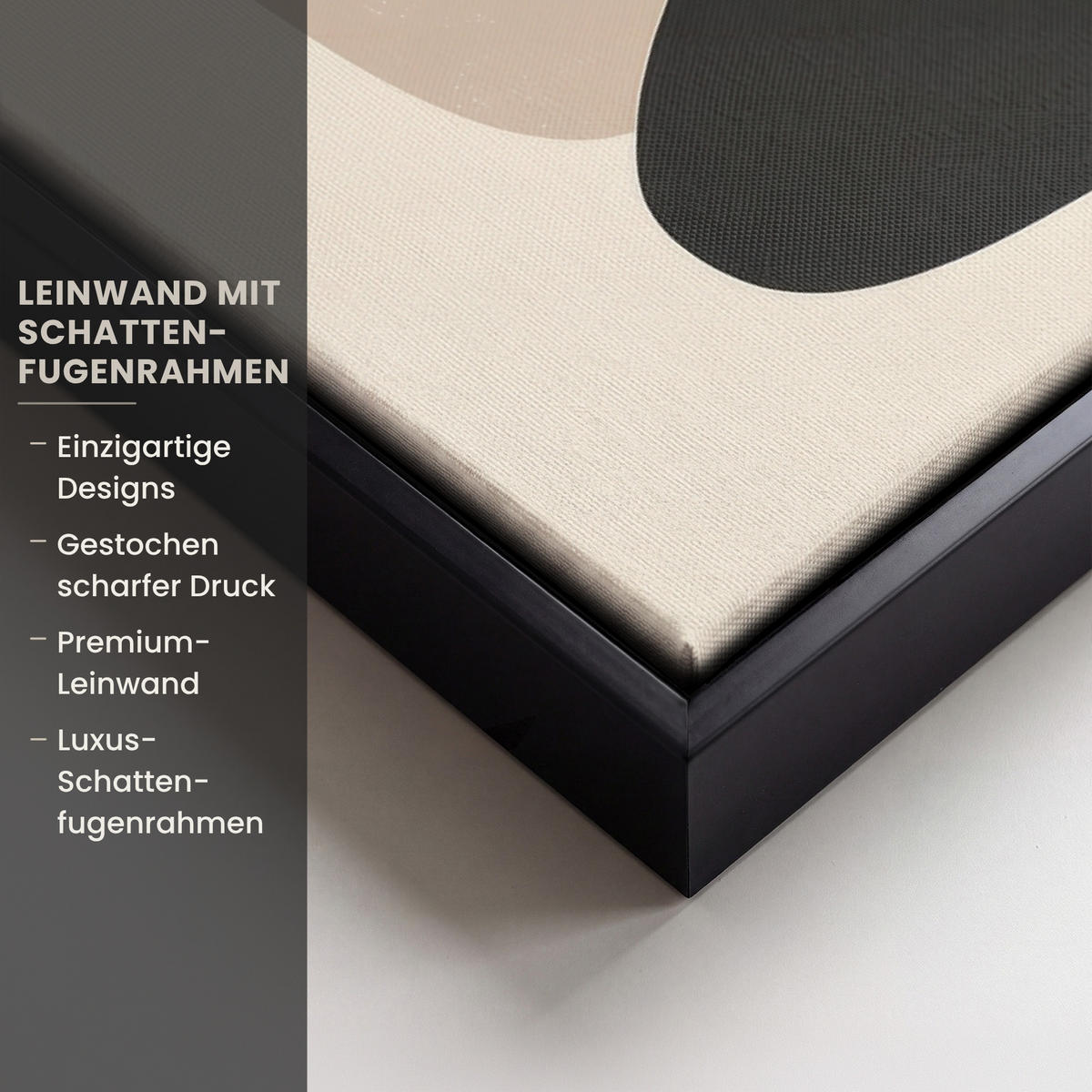 LEINWAND Bilder mit Rahmen - Pflanze - Beige - Japanisch - 50x70 - Schwarz, Textil (50/70cm) - MuchoWow