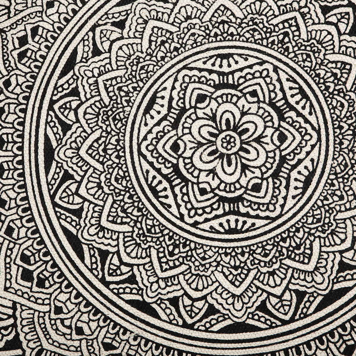 VINTAGE-TEPPICH Hizan 120/120 cm - Schwarz, Textil (120/120cm) - Beliani