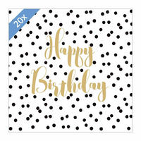 PAPIER SERVIETTEN Birthday Confetti 33 x 33 cm 20er Set - Goldfarben/Schwarz, Papier (33/33cm) - PPD