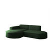 ECKSOFA Palma Xs Ottomane Opera Velvet - Grün, Holzwerkstoff/Textil (236/165cm) - Fun Möbel