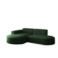 ECKSOFA Palma Xs Ottomane Opera Velvet - Grün, Holzwerkstoff/Textil (236/165cm) - Fun Möbel