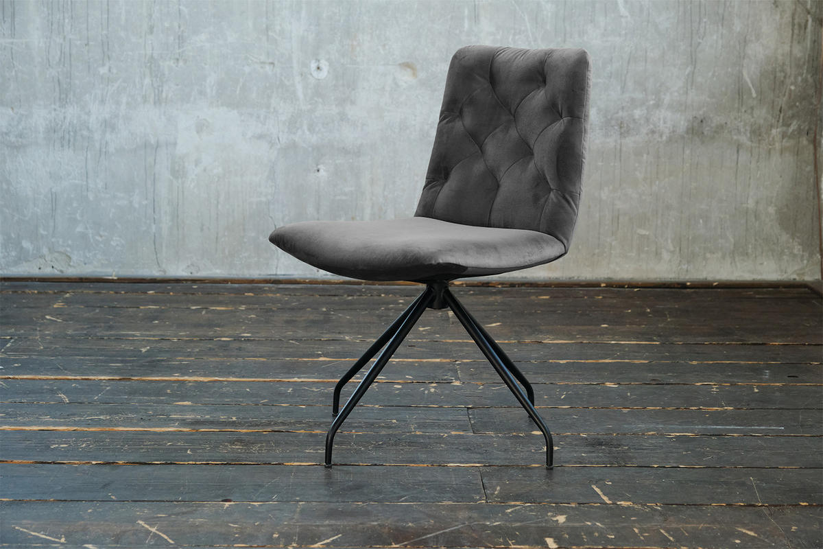 DREHSTUHL NEW CHARME Steingrau Velvet - Grau, Textil (52/87/66cm) - KAWOLA