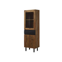 VITRINE Sheesham 60x40x190 natur unbehandelt LICHTENBERG #105 - Braun, Holz (60/190/40cm) - Massivmoebel24