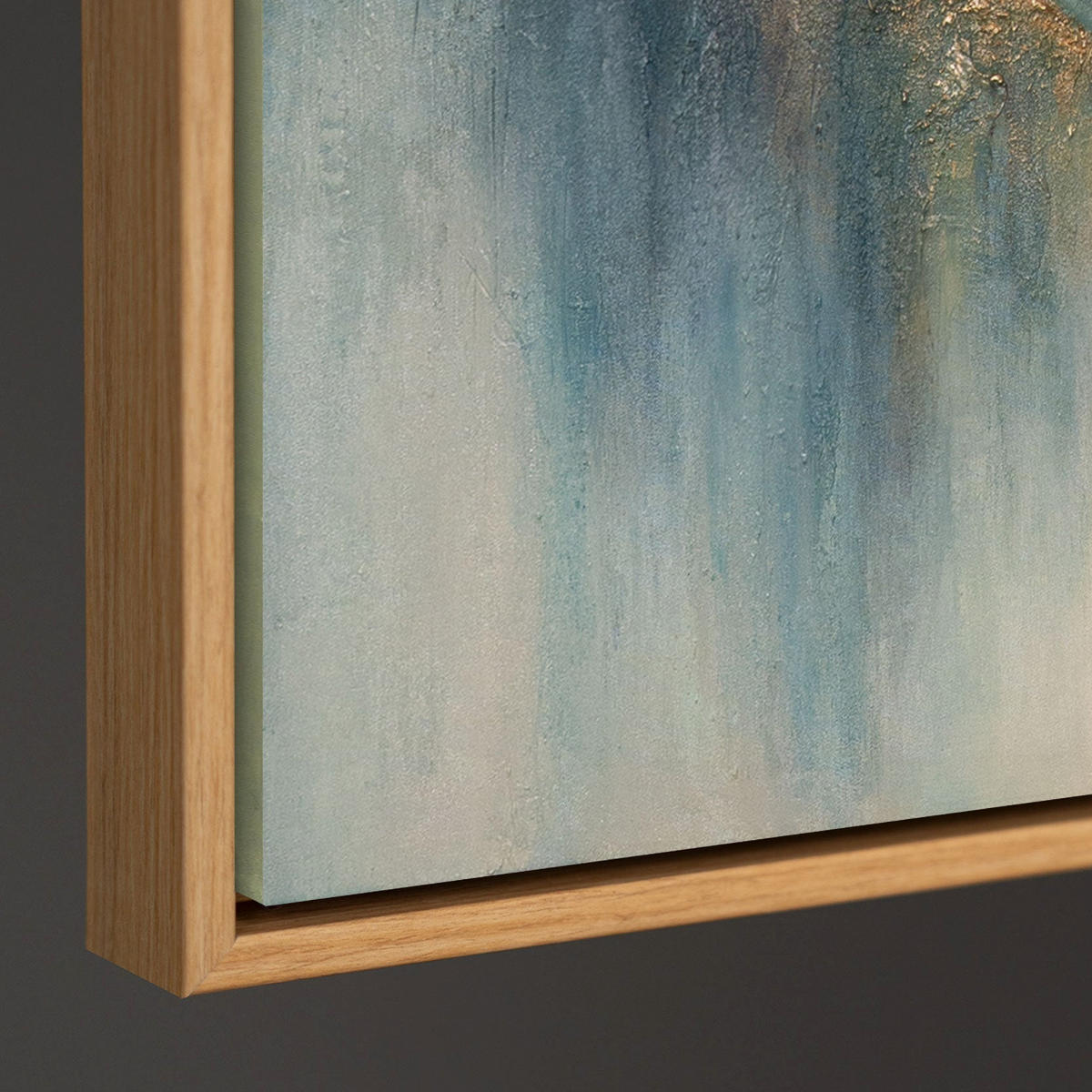 GEMÄLDE Morgendämmerung in den Wolken Schattenfugenrahmen Eichefarben 120x80 cm - Eichefarben, Holz (120/80cm) - YS-art gallery