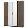 KLEIDERSCHRANK Kaja Schwarz 200 cm - Schwarz, Holzwerkstoff/Metall (200/239/61.9cm) - Selsey