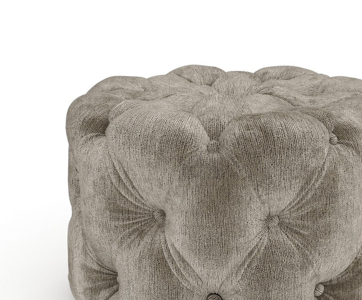 POUF Cosimo Beige Chenille - Beige/Schwarz, Holz/Holzwerkstoff (60/40/60cm) - Maison de Reve