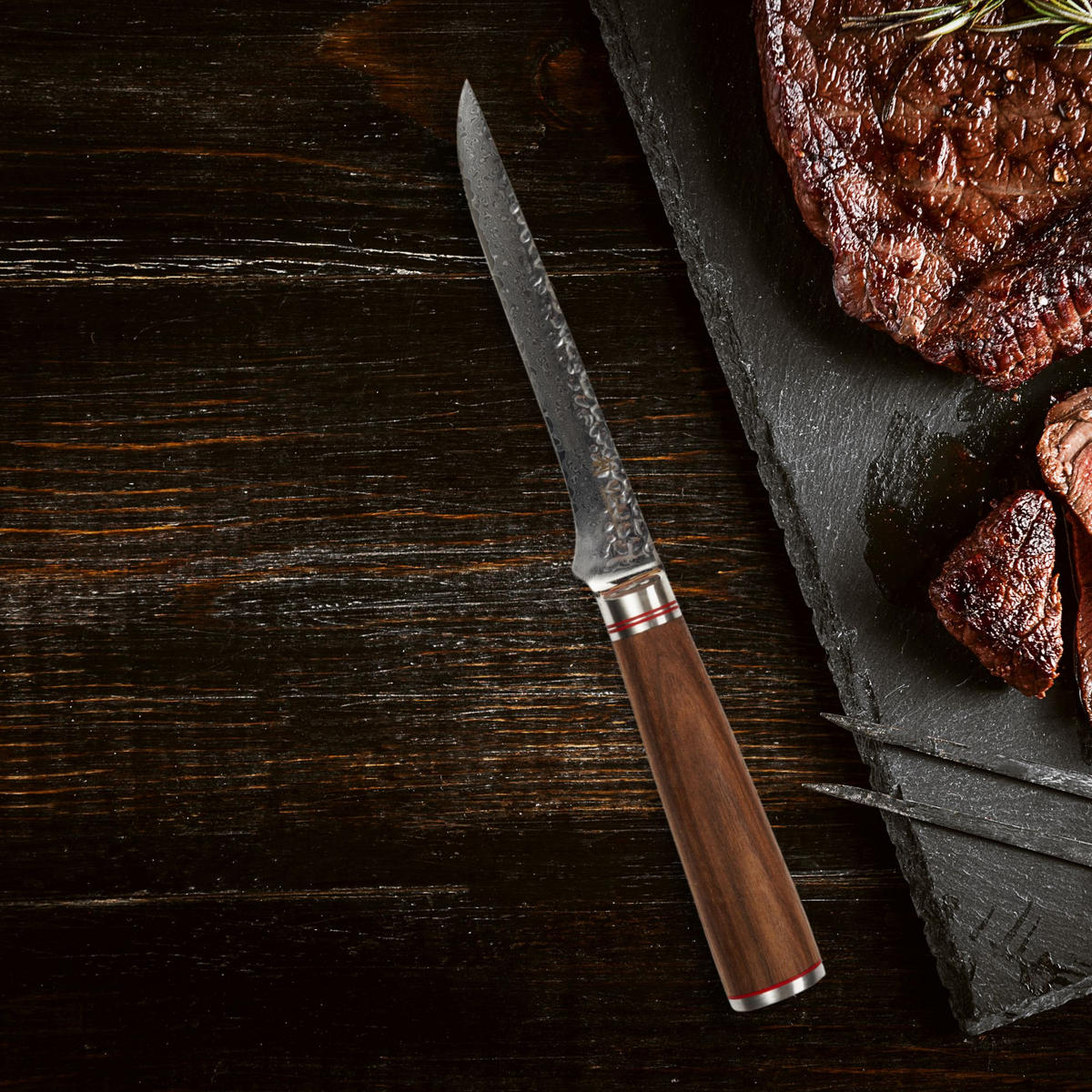 AUSBEIN- UND FILETIERMESSER 16,5 cm - Nussbaumfarben, Holz/Metall (30cm) - Wakoli