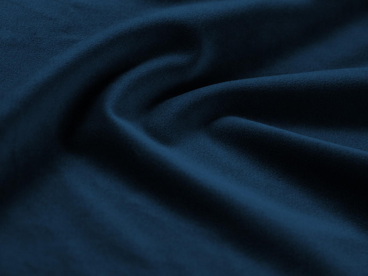 BETT mit Bettkasten und Kopfteil Colonel aus Samt königsblau 200x200cm - Dunkelblau, Textil (200/200cm) - Cosmopolitan Design