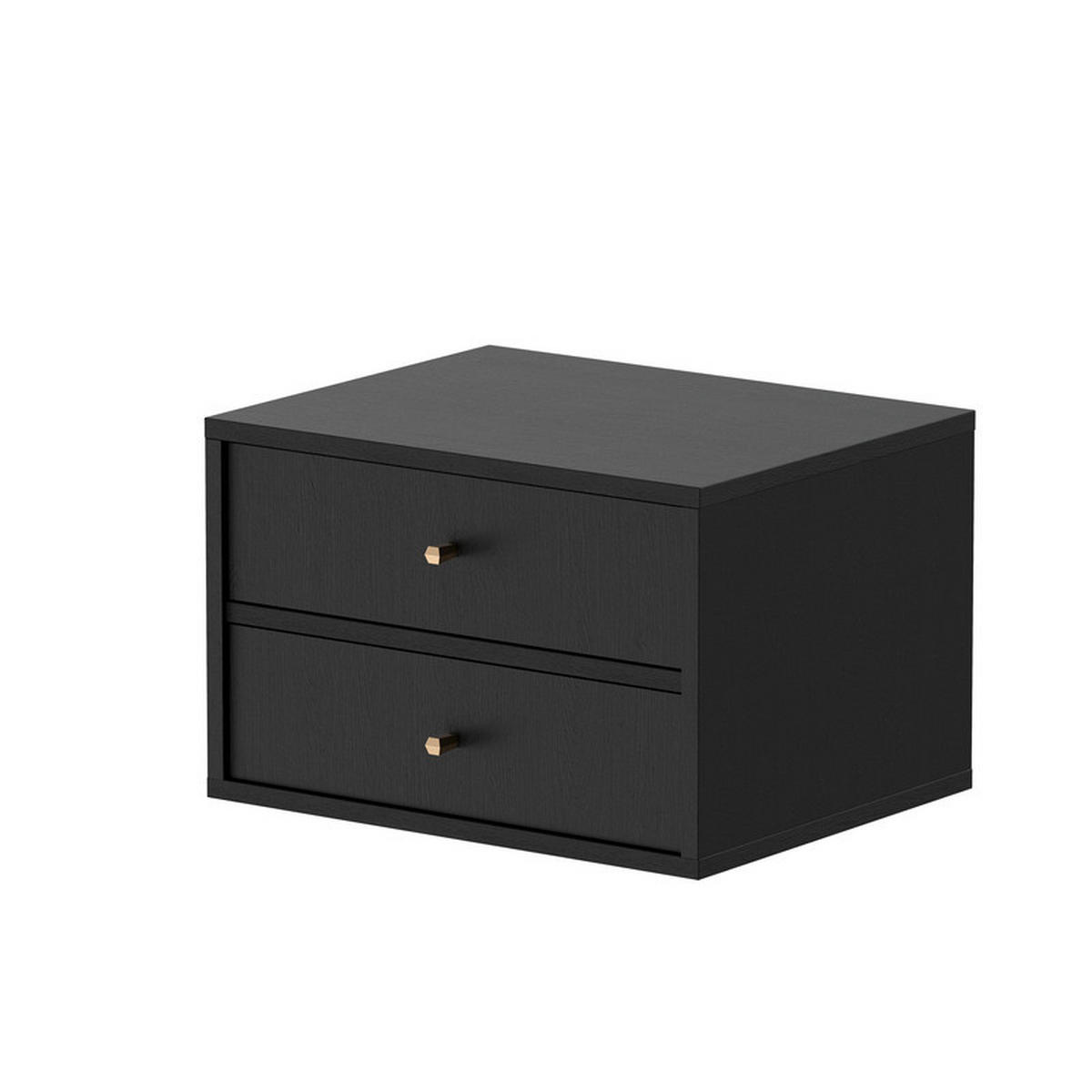 NACHTSCHRANK FLOW 52/41/35 cm Schwarz - Schwarz, Holzwerkstoff/Metall (52/35/41cm) - Idohome